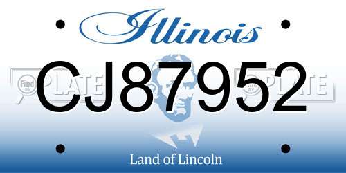 CJ87952 Illinois License Plate