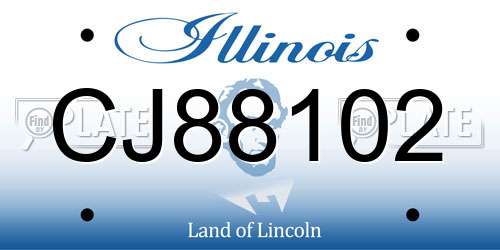 CJ88102 Illinois License Plate