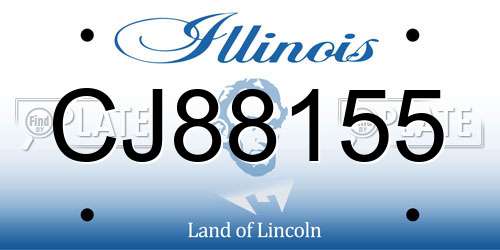 CJ88155 Illinois License Plate