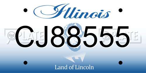 CJ88555 Illinois License Plate