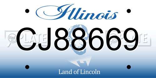 CJ88669 Illinois License Plate