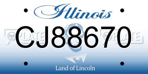 CJ88670 Illinois License Plate