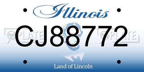 CJ88772 Illinois License Plate