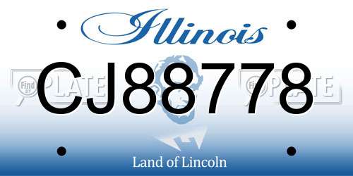 CJ88778 Illinois License Plate