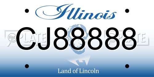 CJ88888 Illinois License Plate