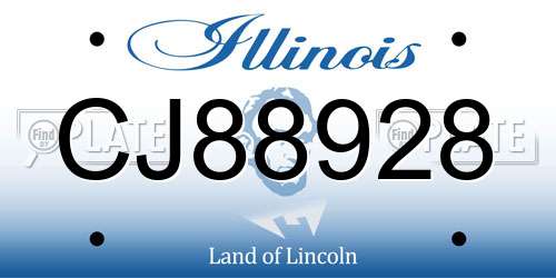 CJ88928 Illinois License Plate