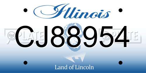 CJ88954 Illinois License Plate