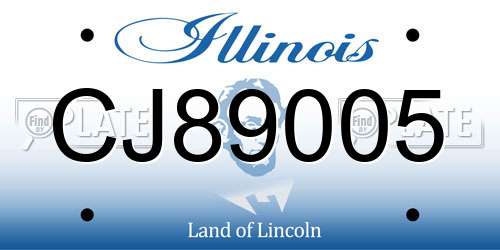 CJ89005 Illinois License Plate