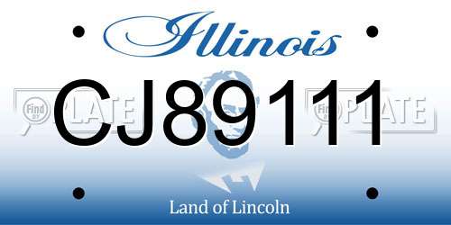 CJ89111 Illinois License Plate