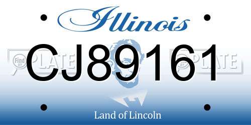 CJ89161 Illinois License Plate