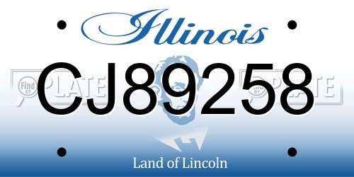 CJ89258 Illinois License Plate
