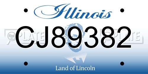 CJ89382 Illinois License Plate