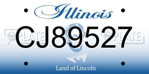 CJ89527 Illinois License Plate