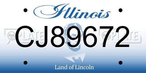 CJ89672 Illinois License Plate