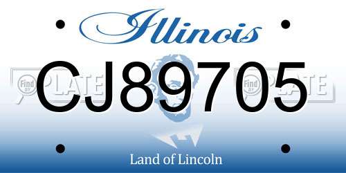 CJ89705 Illinois License Plate