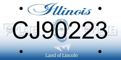 CJ90223 Illinois License Plate
