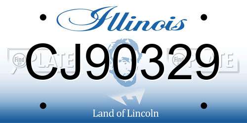 CJ90329 Illinois License Plate