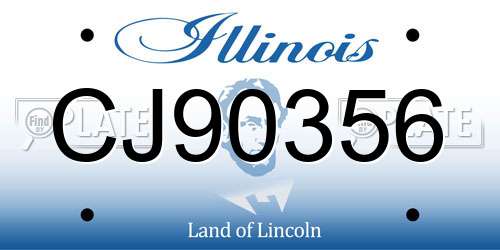 CJ90356 Illinois License Plate