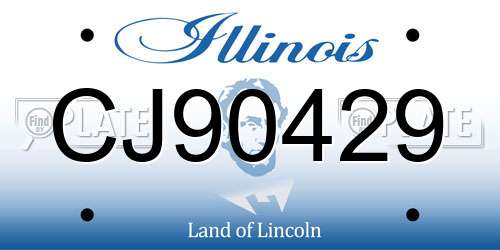 CJ90429 Illinois License Plate