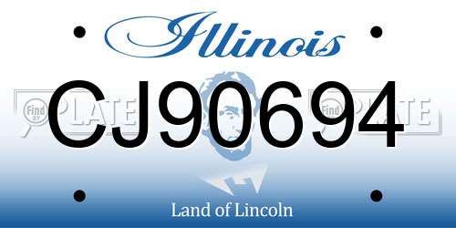 CJ90694 Illinois License Plate