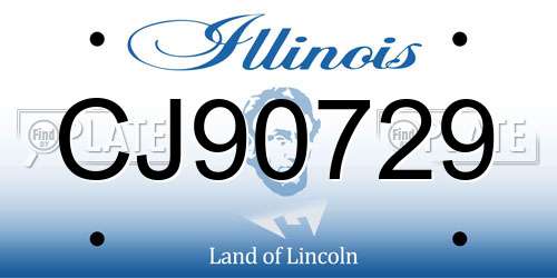 CJ90729 Illinois License Plate