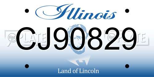 CJ90829 Illinois License Plate