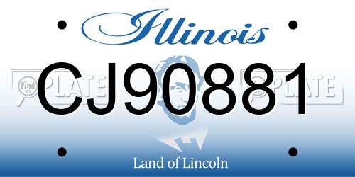 CJ90881 Illinois License Plate