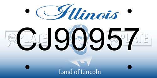 CJ90957 Illinois License Plate