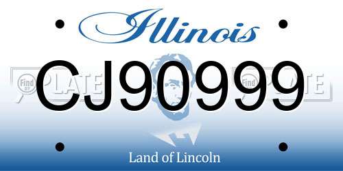 CJ90999 Illinois License Plate