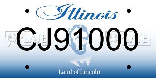 CJ91000 Illinois License Plate