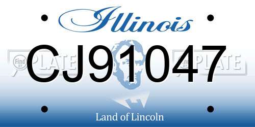 CJ91047 Illinois License Plate