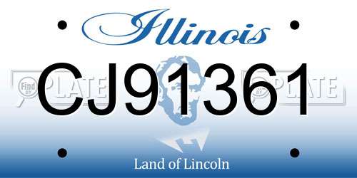 CJ91361 Illinois License Plate
