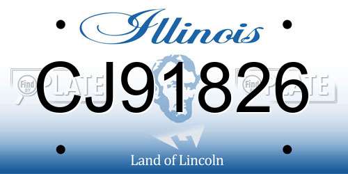 CJ91826 Illinois License Plate