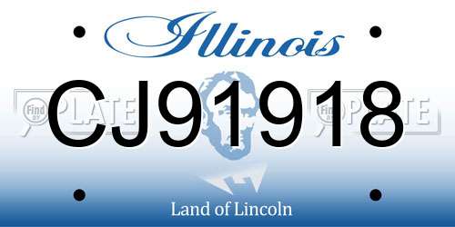 CJ91918 Illinois License Plate