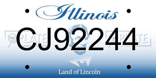 CJ92244 Illinois License Plate