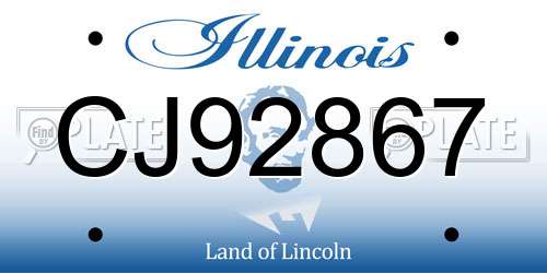 CJ92867 Illinois License Plate