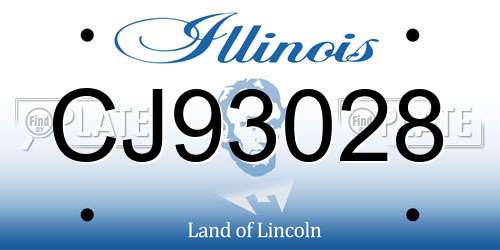 CJ93028 Illinois License Plate