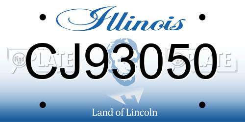 CJ93050 Illinois License Plate