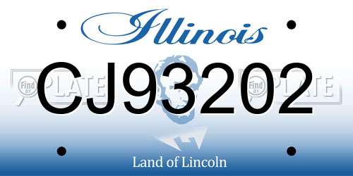 CJ93202 Illinois License Plate