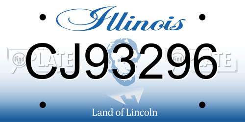 CJ93296 Illinois License Plate