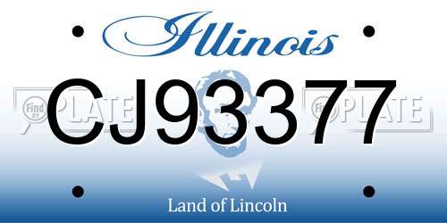 CJ93377 Illinois License Plate