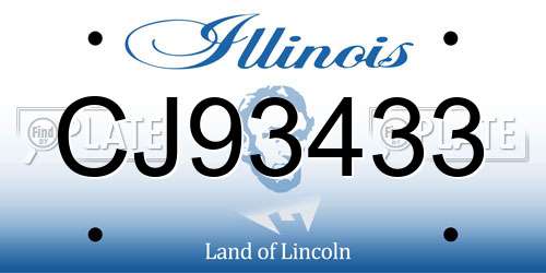 CJ93433 Illinois License Plate