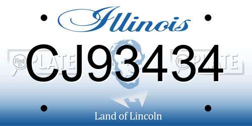 CJ93434 Illinois License Plate