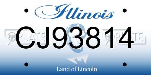 CJ93814 Illinois License Plate
