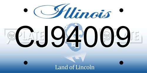 CJ94009 Illinois License Plate