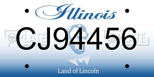 CJ94456 Illinois License Plate