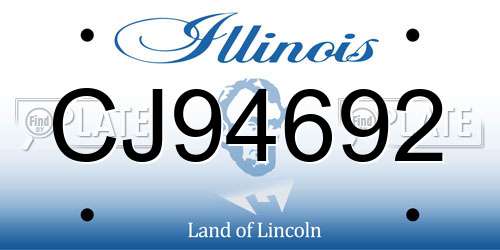 CJ94692 Illinois License Plate