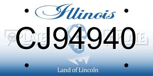 CJ94940 Illinois License Plate