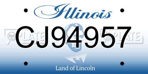 CJ94957 Illinois License Plate