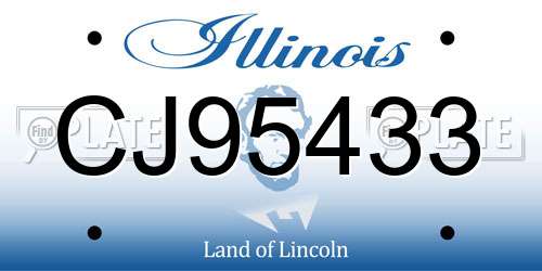 CJ95433 Illinois License Plate